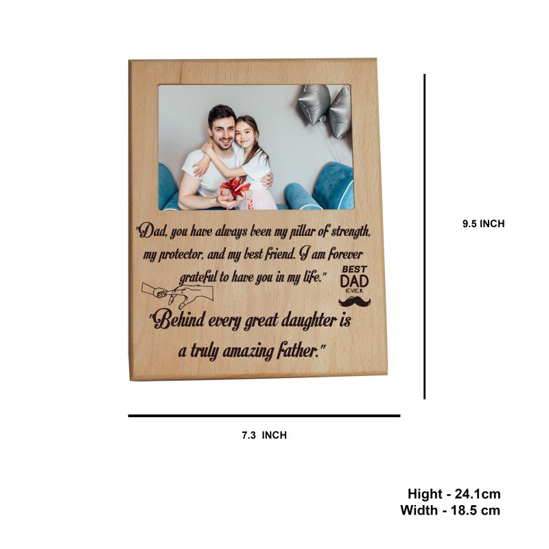 Personalized Happy Fathers Day Gift Customized With photo & Text  Best Gift for Dad  Birthday Gift for Dad  Fathers Day Gift for Dad (9.5x7.3 Inch)